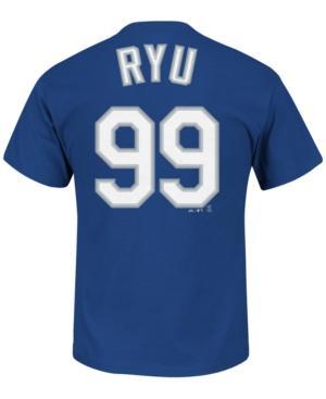 Majestic Men's Short-sleeve Hyun-jin Ryu Los Angeles Dodgers Player T-shirt