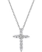 Diamond Cross Pendant Necklace (1/4 Ct. T.w.) In 14k White Gold