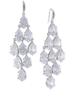 Carolee Silver-tone Crystal Chandelier Earrings