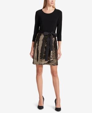 Dkny Sequined Bow Party Dress