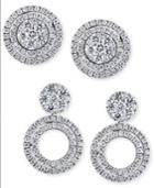 Effy Diamond Cluster Stud Convertible Jacket Earrings (1 Ct. T.w.) In 14k White Or Yellow Gold