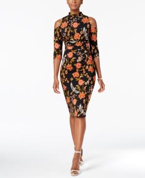 Sangria Cold-shoulder Sheath Dress