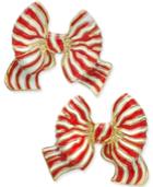 Kate Spade New York Gold-tone Striped Bow Stud Earrings