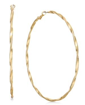 Thalia Sodi Extra Large Gold-tone Twist Hoop Earrings 4, Created For Macy's