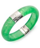 Sterling Silver Bracelet, Jade Bangle