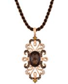 Le Viancrazy Collection Multi-gemstone Silk Cord Pendant Necklace (6-1/4 Ct. T.w.) In 14k Rose Gold