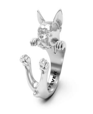 Boston Terrier Hug Ring In Sterling Silver