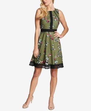 Guess Floral-print & Lace Fit & Flare Dress