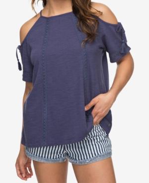 Roxy Juniors' Hills Of Love Cotton Cold-shoulder Top
