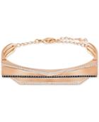 Swarovski Rose Gold-tone Clear & Jet Crystal Geometric Bangle Bracelet
