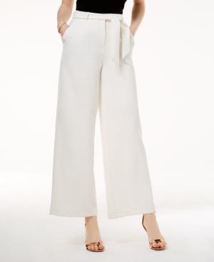 The Edit By Seventeen Juniors' Belted Crepe Wide-leg Pants, Created For Macy's