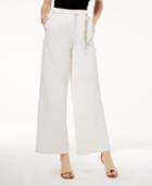 The Edit By Seventeen Juniors' Belted Crepe Wide-leg Pants, Created For Macy's