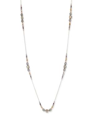 Inc International Concepts Gold-tone Mauve Beaded Station Long Strand Necklace, Only At Macy's