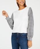 7 Sisters Juniors' Mixed Media Sweatshirt