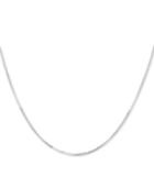 Sliding Bead Adjustable Box Link 22 Chain Necklace In 14k White Gold