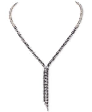 Nina Silver-tone Cubic Zirconia Waterfall Lariat Necklace