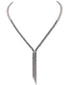 Nina Silver-tone Cubic Zirconia Waterfall Lariat Necklace