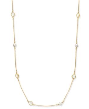 Kate Spade New York Gold-tone Imitation Pearl, Stone And Crystal Long Length Scatter Necklace
