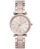 Fossil Women's Carlie Two-tone Acetate And Stainless Steel Bracelet Watch 36mm