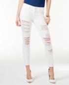 Guess Ripped Optic White Wash Skinny Jeans