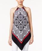 Alfani Printed V-hem Halter Top, Only At Macy's