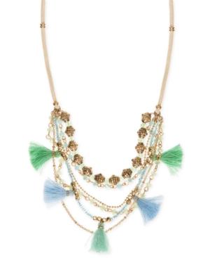 Lonna & Lilly Gold-tone Multi-layer Tassel Statement Necklace