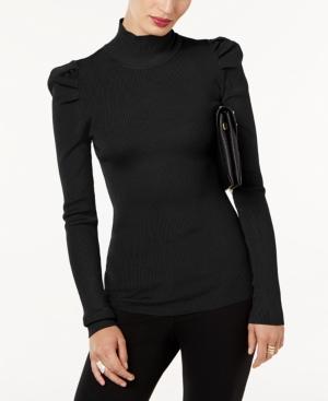 Inc International Concepts Ribbed Puffed-shoulder Top, Created For Macy's