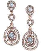 Charter Club Rose Gold-tone Pave Crystal Drop Earrings, Only At Macy's