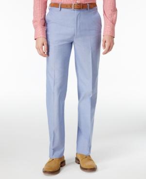 Tommy Hilfiger Men's Slim-fit Stretch Performance Blue Chambray Solid Suit Pants