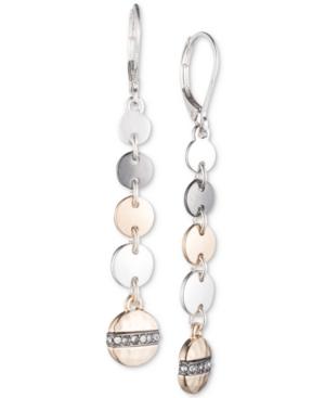 Nine West Pave Disc Linear Drop Earrings