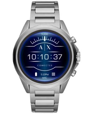 Ax Armani Exchange Men's Connected Stainless Steel Bracelet Touchscreen Smart Watch 48mm