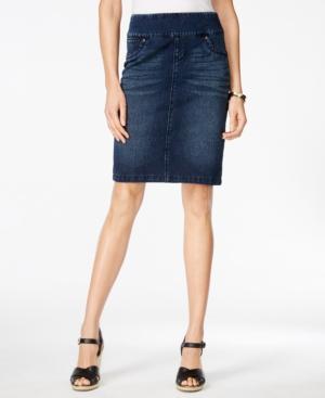 Style & Co. Pull-on Punk Wash Denim Skirt, Only At Macy's
