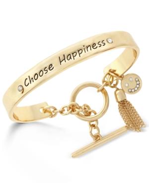 Bcbgeneration Gold-tone Choose Happiness Bangle Bracelet