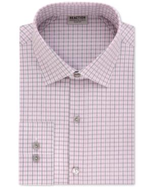 Kenneth Cole Reaction Technicole Men's Slim-fit Stretch Flex Collar Check Dress Shirt