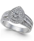 Diamond Pear Halo Engagement Ring (1 Ct. T.w.) In 14k White Gold