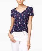 Maison Jules Cotton Anchor-print T-shirt, Only At Macy's