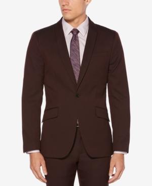 Perry Ellis Men's Slim-fit Chocolate Cherry Textured Sport Coat