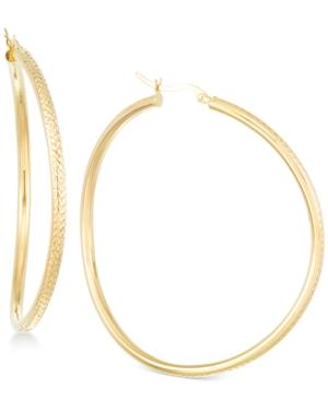 Wavy Round Hoop Earrings In 18k Vermeil Over Sterling Silver