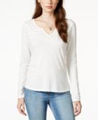 American Rag Eyelet-trim Pullover Layering Top, Only At Macy's
