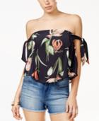 Astr The Label Havana Tie-detail Off-the-shoulder Top