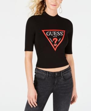 Guess Mock-neck Elbow-sleeve Top