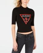 Guess Mock-neck Elbow-sleeve Top