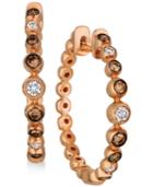 Le Vian Strawberry & Nude Diamond Bezel-set Hoop Earrings (3/8 Ct. T.w.) In 14k Rose Gold