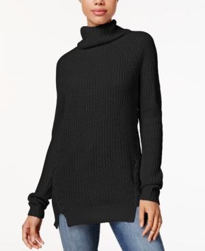 Polly & Esther Juniors' Lace-up Turtleneck Tunic Sweater