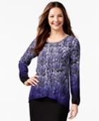 Alfani Embellished Printed Crossover Blouse, Only At Macy's