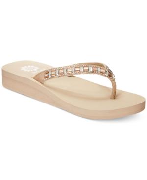 Yellow Box Pleasant Embellished Flip Flops Women's Shoes