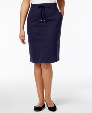 Karen Scott Petite Drawstring Skirt, Only At Macy's