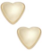 Polished Heart Stud Earrings In 14k Gold