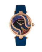 Bertha Quartz Trisha Collection Blue Leather Watch 39mm