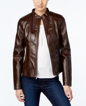 Guess Faux-leather Textured Bomber Jacket